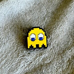 Yellow Pixel Ghost Shoe Charm - PAC Man